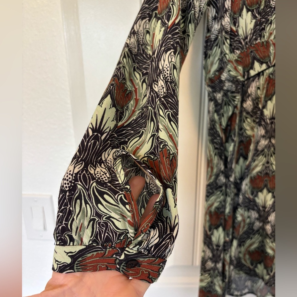 Zara Basic Long Sleeved Floral Patterned Dress Si… - image 8